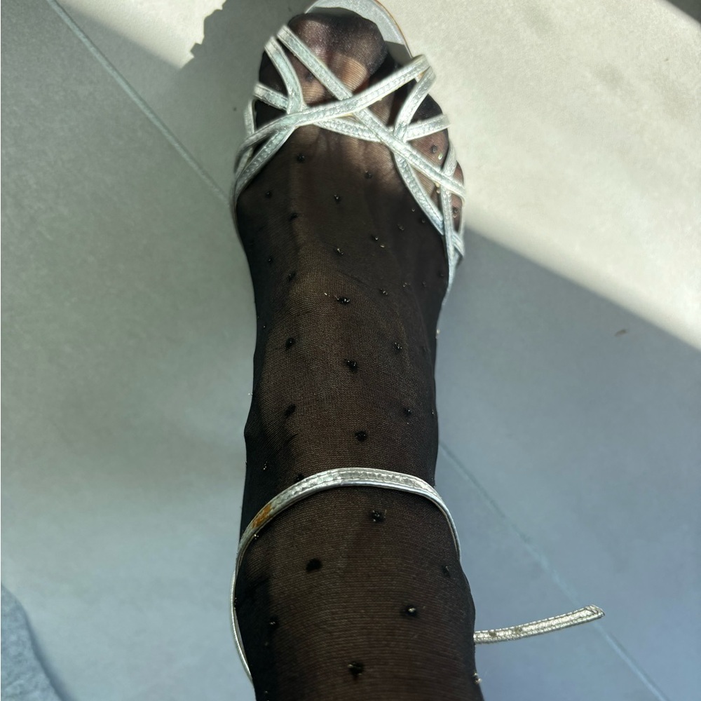 Kate Spade Silver Strappy Heels - Picture 4 of 7